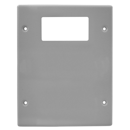 HUBBELL WIRING DEVICE-KELLEMS Metal Raceway, HBL6750 Series, Plate, 2- Gang, 1) 1.40" and 1) Blank, Gray HBL6747RXXGY